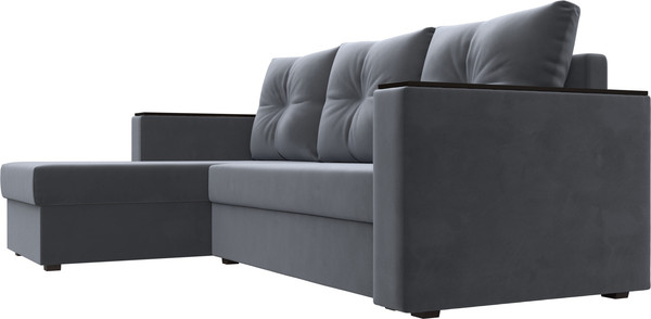 Изображение товара Диван угловой Лига Диванов Атланта Б/С левый / 117038L (велюр серый)