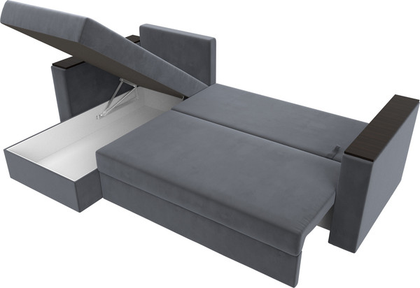 Изображение товара Диван угловой Лига Диванов Атланта Б/С левый / 117038L (велюр серый)