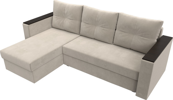 Изображение товара Диван угловой Лига Диванов Атланта Б/С левый / 117041L (микровельвет бежевый)