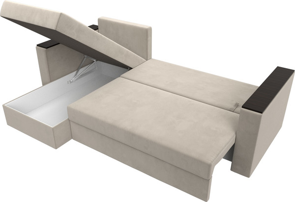 Изображение товара Диван угловой Лига Диванов Атланта Б/С левый / 117041L (микровельвет бежевый)