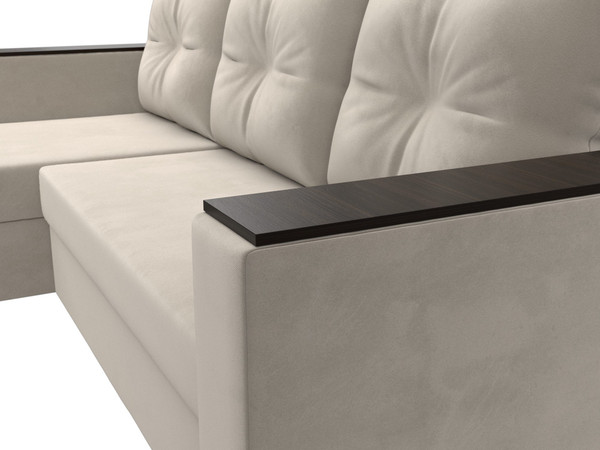 Изображение товара Диван угловой Лига Диванов Атланта Б/С левый / 117041L (микровельвет бежевый)