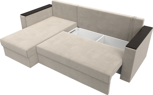 Изображение товара Диван угловой Лига Диванов Атланта Б/С левый / 117041L (микровельвет бежевый)