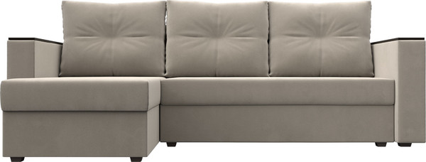 Изображение товара Диван угловой Лига Диванов Атланта Б/С левый / 117041L (микровельвет бежевый)