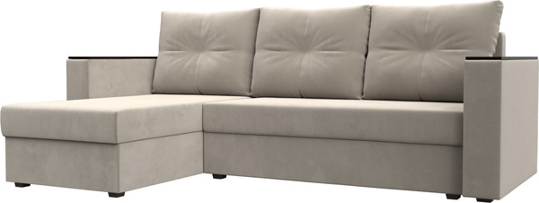 Изображение товара Диван угловой Лига Диванов Атланта Б/С левый / 117041L (микровельвет бежевый)
