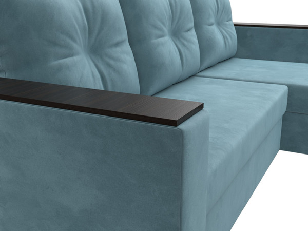 Изображение товара Диван угловой Лига Диванов Атланта Б/С правый / 117034 (велюр бирюзовый)