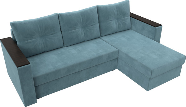 Изображение товара Диван угловой Лига Диванов Атланта Б/С правый / 117034 (велюр бирюзовый)