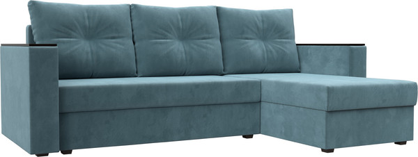 Изображение товара Диван угловой Лига Диванов Атланта Б/С правый / 117034 (велюр бирюзовый)