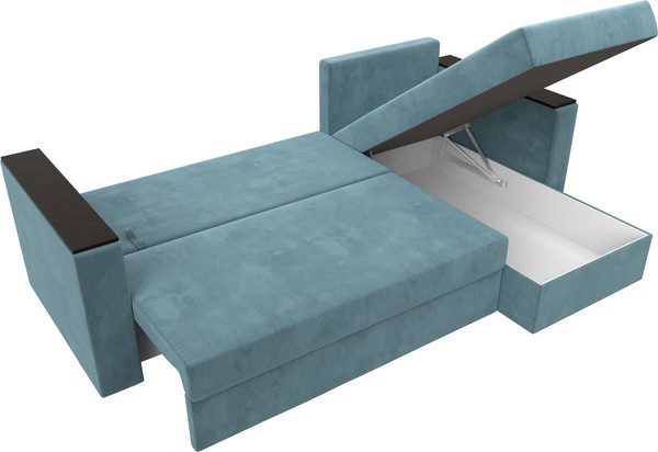 Изображение товара Диван угловой Лига Диванов Атланта Б/С правый / 117034 (велюр бирюзовый)