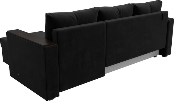 Изображение товара Диван угловой Лига Диванов Атланта Б/С правый / 117040 (велюр черный)