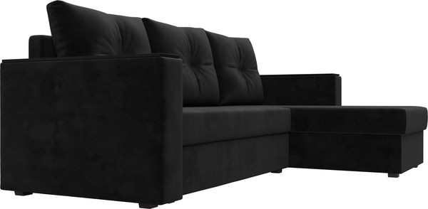 Изображение товара Диван угловой Лига Диванов Атланта Б/С правый / 117040 (велюр черный)
