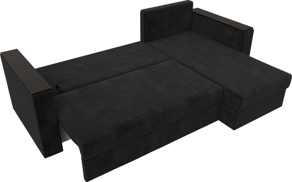 Изображение товара Диван угловой Лига Диванов Атланта Б/С правый / 117040 (велюр черный)