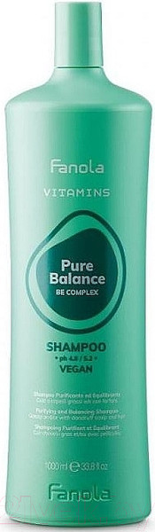 Изображение товара Шампунь для волос Fanola Vitamins Pure Balance Очищающий и балансирующий (1л)