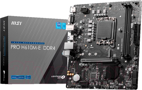 Изображение товара Материнская плата MSI Pro H610M-E DDR4