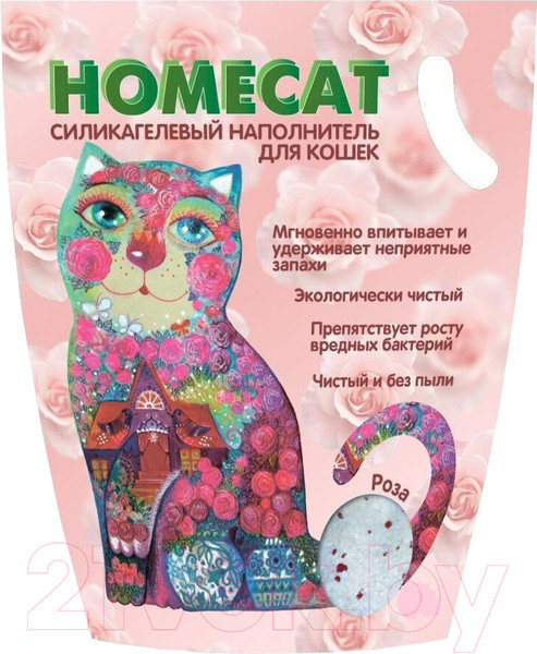 Изображение товара Наполнитель для туалета Homecat Роза Силикагелевый / 79033 (12.5л/5кг)