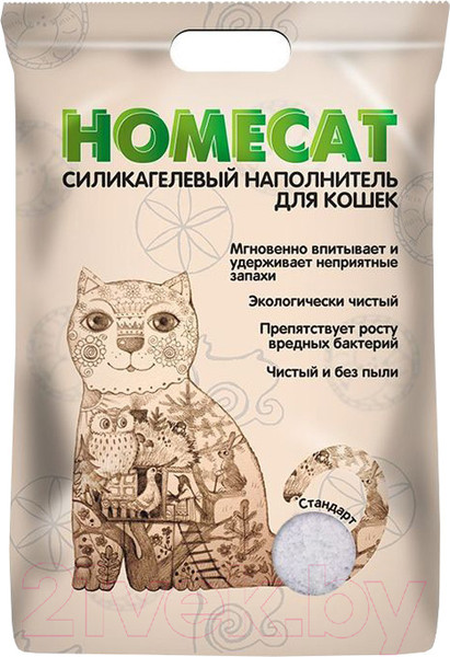 Изображение товара Наполнитель для туалета Homecat Стандарт Силикагелевый / 68915 (30л/12кг)