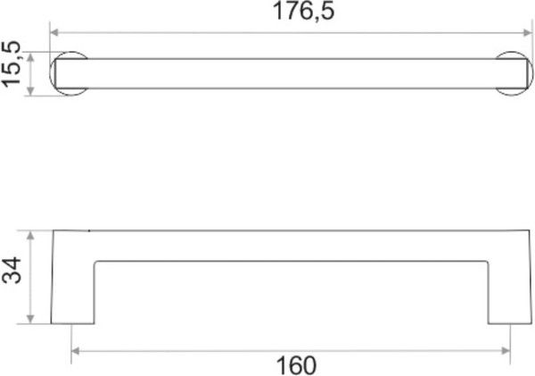 Изображение товара Ручка для мебели Trodos 22435 160 алюминий (шампань хром матовый)