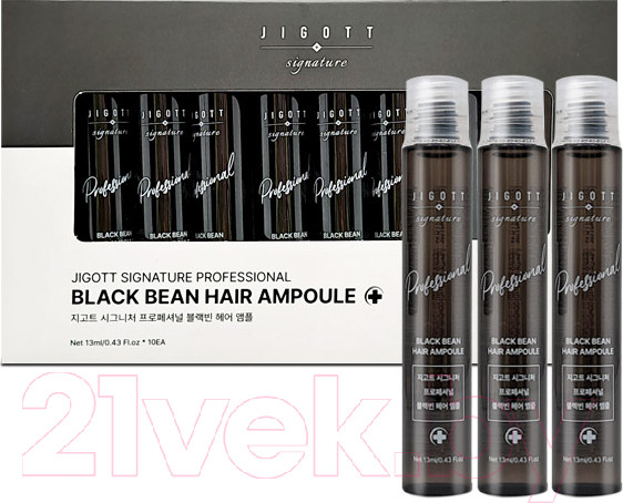 Изображение товара Сыворотка для волос Jigott Signature Professional Black Bean Hair Ampoule (10x13мл)