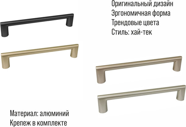 Изображение товара Ручка для мебели Trodos 22435 160 алюминий (черный)