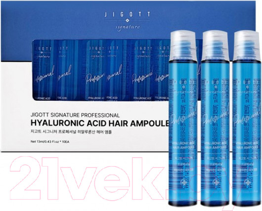 Изображение товара Сыворотка для волос Jigott Signature Professional Hyaluronic Acid Hair Ampoule (10x13мл)