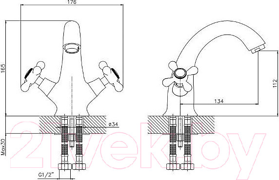 Изображение товара Смеситель Esko Vienna VN 26-2