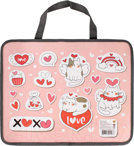 Изображение товара Папка-портфель Пчелка Коты и сердечки / ПМ-А4-26