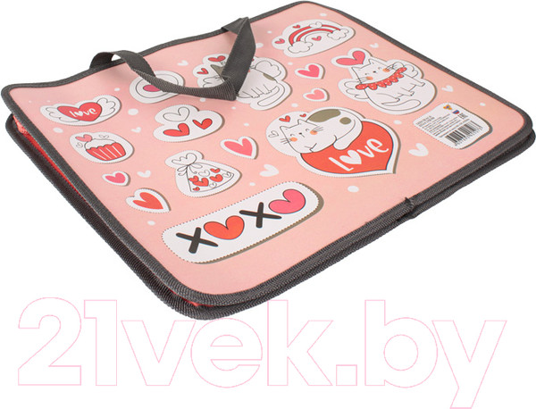 Изображение товара Папка-портфель Пчелка Коты и сердечки / ПМ-А4-26