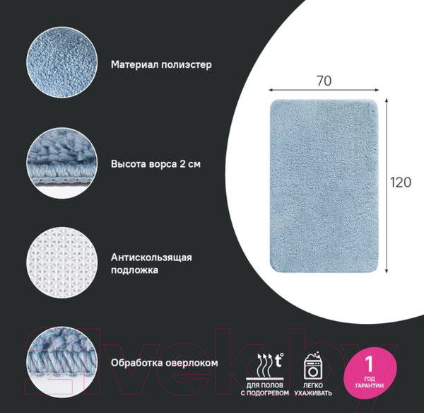 Изображение товара Коврик для ванной IDDIS Basic BSQL03Mi12