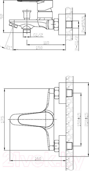 Изображение товара Смеситель Voda Snow SW 54 TW w/a