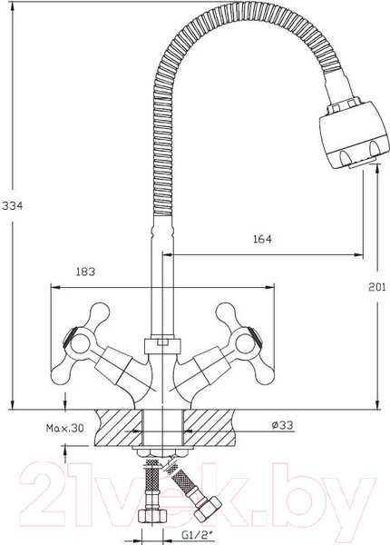 Изображение товара Смеситель Клевер Leto LT 519