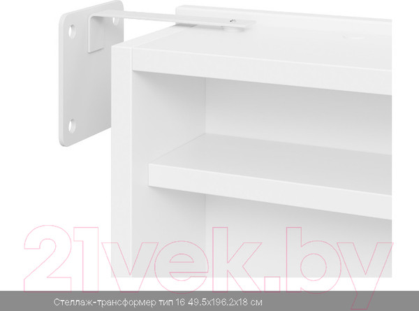 Изображение товара Шкаф для обуви ТриЯ Тип 16 с зеркалом (белый/белый)