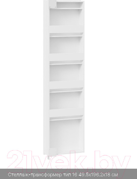 Изображение товара Шкаф для обуви ТриЯ Тип 16 с зеркалом (белый/белый)