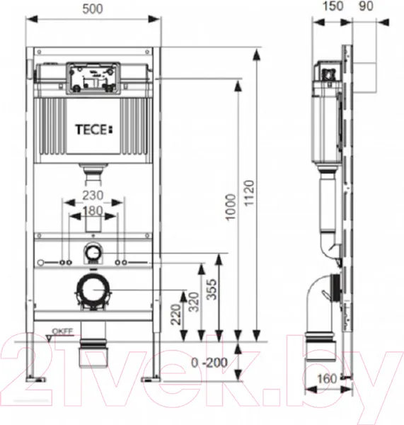 Изображение товара Инсталляция для унитаза TECE 9400407 + 9240407 Now