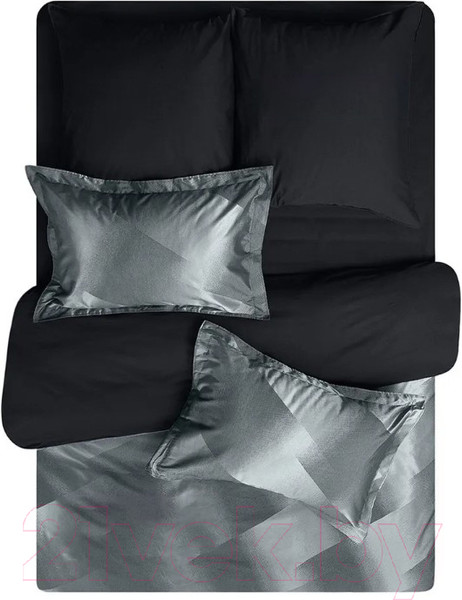 Изображение товара Комплект постельного белья Buenas Noches Сатин Жаккард Евро / 49186 (серый)