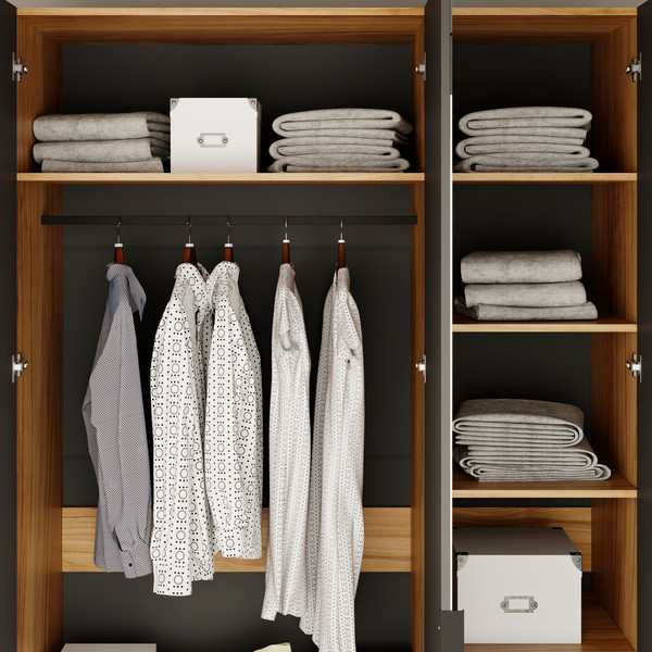 Изображение товара Шкаф ТриЯ Порто СМ-393.07.113 с 3 глухими дверями (яблоня беллуно/графит софт)