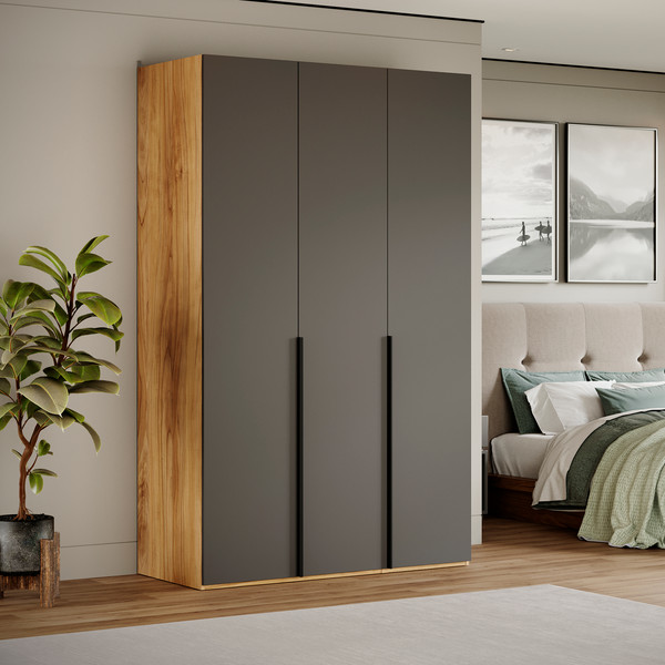 Изображение товара Шкаф ТриЯ Порто СМ-393.07.113 с 3 глухими дверями (яблоня беллуно/графит софт)