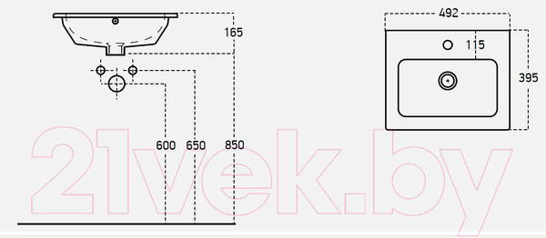 Изображение товара Тумба с умывальником Гамма 22оФ8/1-У50 Практико-44050