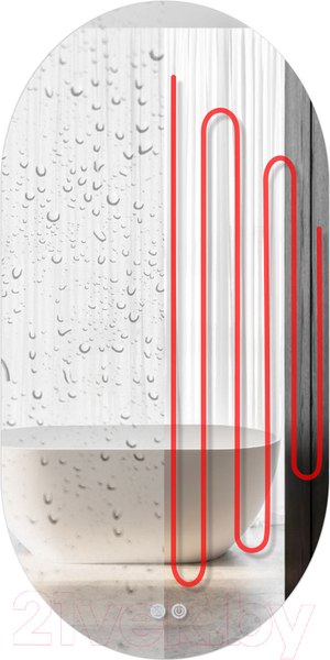 Изображение товара Зеркало Emze Led 50x100 / LED.50.100.AF.4K (c подсветкой и антизапотеванием)