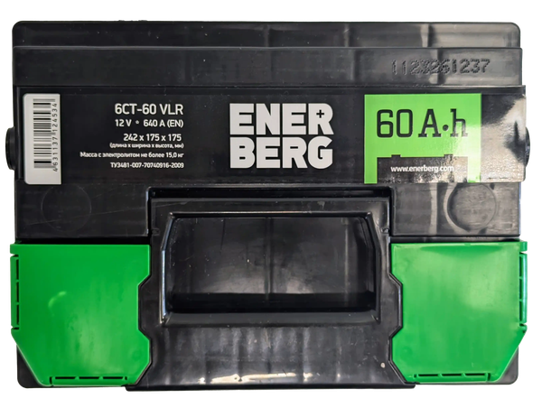 Изображение товара Автомобильный аккумулятор Enerberg 6СТ-60VLR 640A R+ (60 А/ч)