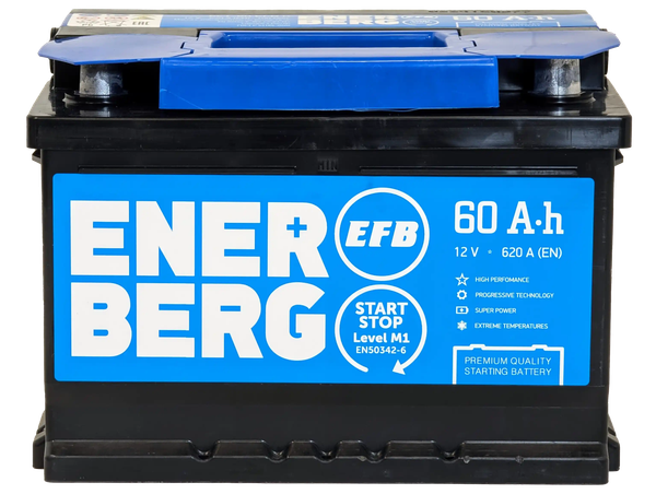 Изображение товара Автомобильный аккумулятор Enerberg 6СТ-60R EFB R+ низкий 620A (60 А/ч)