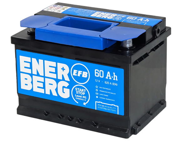 Изображение товара Автомобильный аккумулятор Enerberg 6СТ-60R EFB R+ низкий 620A (60 А/ч)