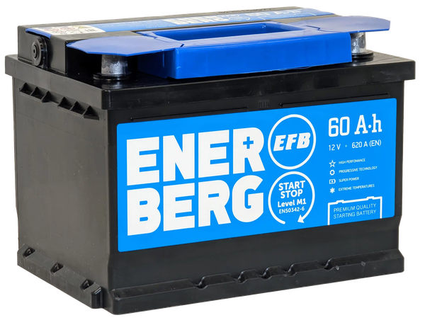 Изображение товара Автомобильный аккумулятор Enerberg 6СТ-60R EFB R+ низкий 620A (60 А/ч)