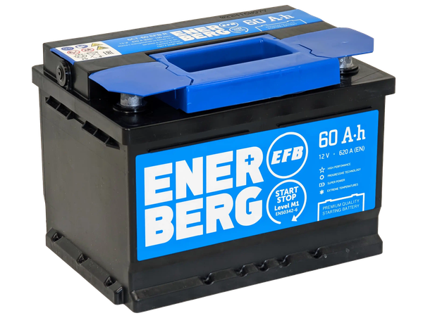 Изображение товара Автомобильный аккумулятор Enerberg 6СТ-60R EFB R+ низкий 620A (60 А/ч)