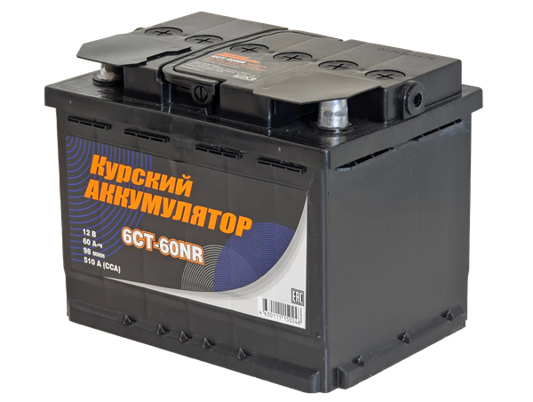 Изображение товара Автомобильный аккумулятор Курский Аккумулятор 6СТ-60NR R+ 510A (60 А/ч)