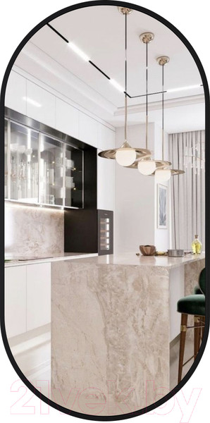 Изображение товара Зеркало Emze 50x100 / UV.50.100.CHE (черный с УФ-окантовкой)