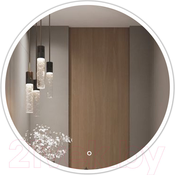 Изображение товара Зеркало Emze 80 / LED.UV.80.80.BEL (белый с УФ-окантовкой и подсветкой)