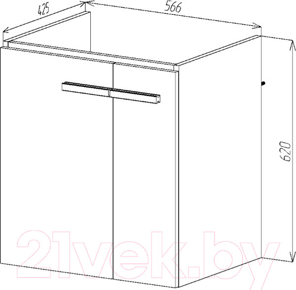 Изображение товара Тумба под умывальник Viant Мюнхен Como 60 / VMUN60COH-T2STP (хаки)