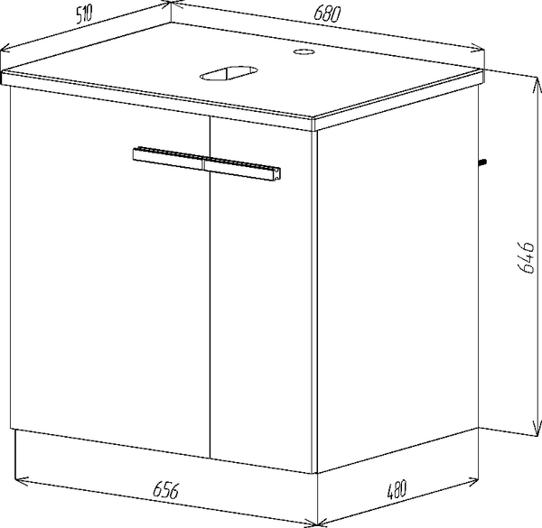 Изображение товара Тумба под умывальник Viant Мюнхен / VMUN70NH-T2STP (хаки)