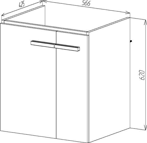 Изображение товара Тумба под умывальник Viant Мюнхен Como 60 / VMUN60COBEL-T2STP (белый)