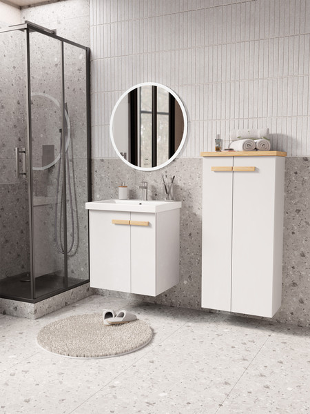 Изображение товара Тумба под умывальник Viant Мюнхен Como 60 / VMUN60COBEL-T2STP (белый)