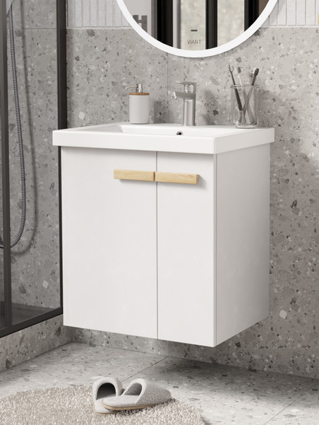 Изображение товара Тумба под умывальник Viant Мюнхен Como 60 / VMUN60COBEL-T2STP (белый)